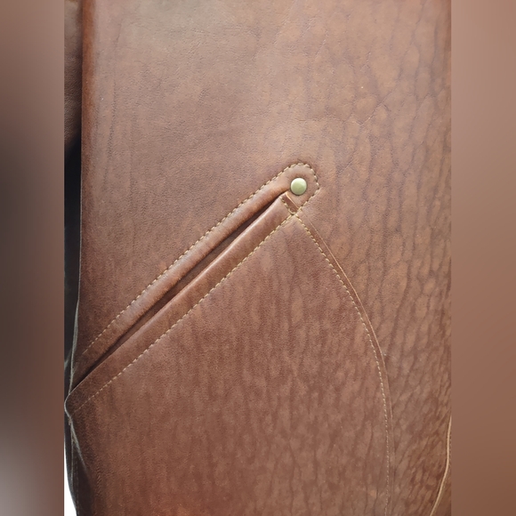 Joseph Barry tobacco brown leather bomber jacket coat size Large - Picture 6 of 14